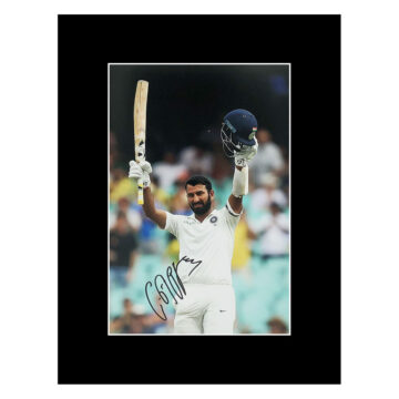 Signed Cheteshwar Pujara Photo Display - 16x12 India Cricket Icon