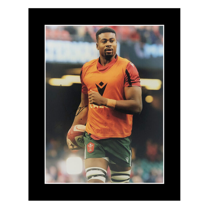 Signed Christ Tshiunza Photo Display 12x10 - Wales Rugby Icon