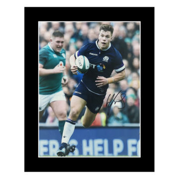 Huw Jones Signed Photo Display 12x10 - Scotland Rugby Icon