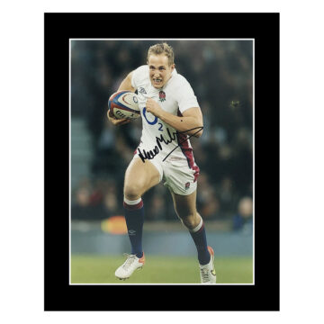 Signed Max Malins Photo Display 12x10 - England Rugby Icon