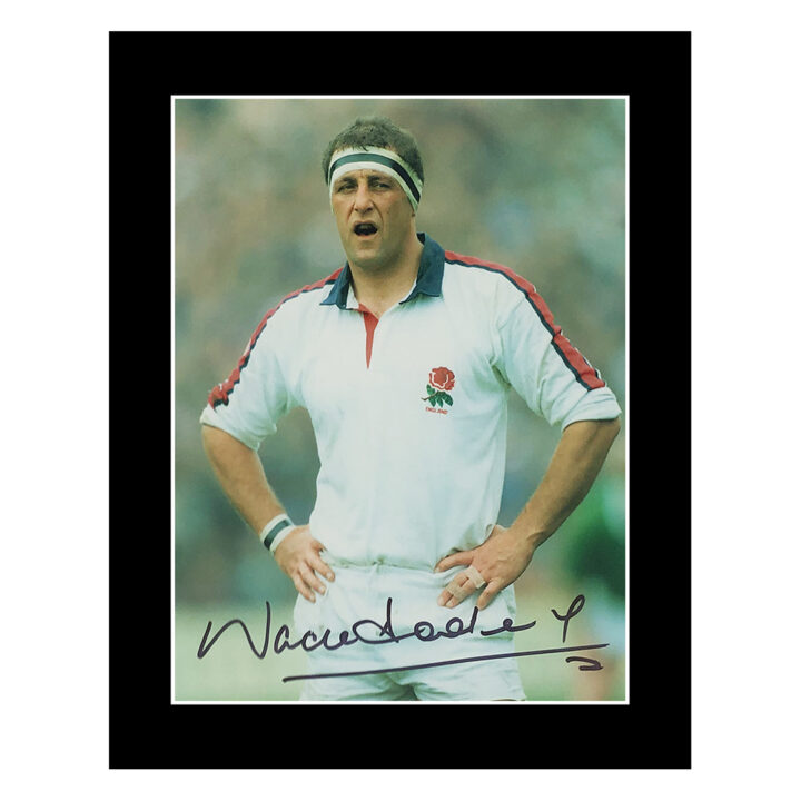 Signed Wade Dooley Photo Display 12x10 - England Rugby Icon Autograph