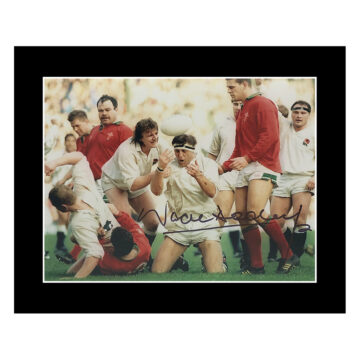 Signed Wade Dooley Photo Display 12×10 – England Rugby Icon