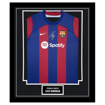 Ilkay Gundogan Signed Framed Shirt - Barcelona Icon Autograph