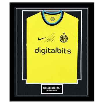 Lautaro Martinez Framed Signed Shirt - Inter Milan Icon Autograph