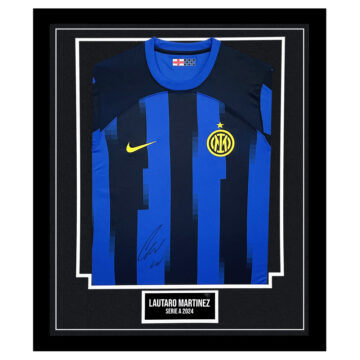 Lautaro Martinez Signed Framed Shirt - Serie A 2024 Autograph