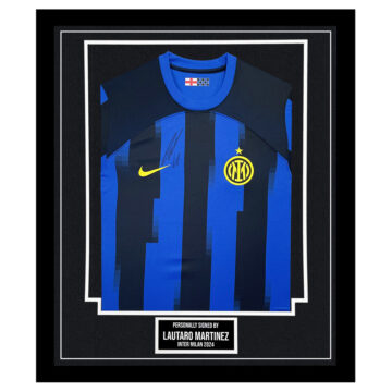 Lautaro Martinez Signed Shirt - Framed Inter Milan Icon 2024