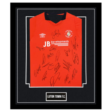 Luton Town Signed Framed Shirt - Championship Squad Jersey