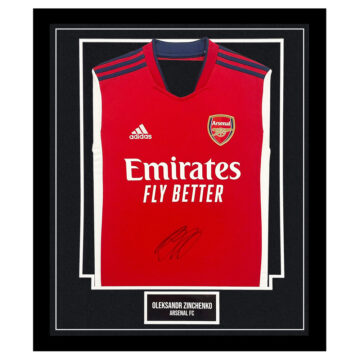 Oleksandr Zinchenko Signed Framed Shirt - Arsenal FC Icon