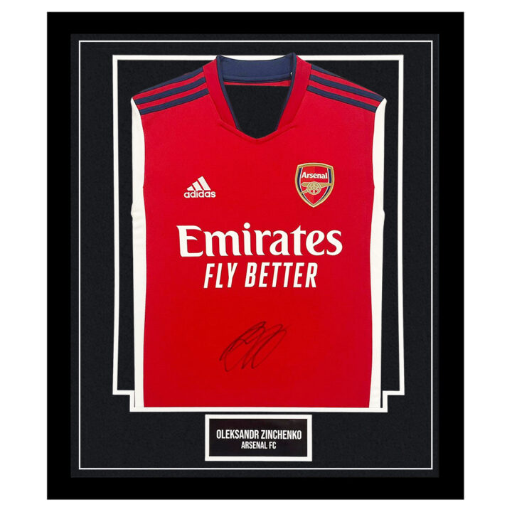 Oleksandr Zinchenko Signed Framed Shirt - Arsenal FC Icon