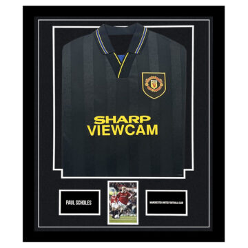 Paul Scholes Signed Framed Display Shirt - Manchester United Icon Autograph