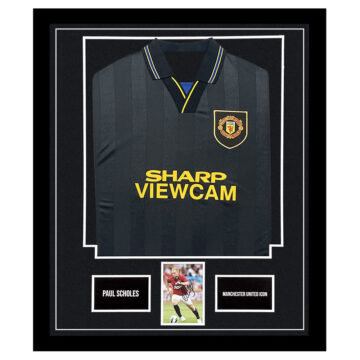 Paul Scholes Signed Framed Display Shirt - Manchester United Icon Autograph