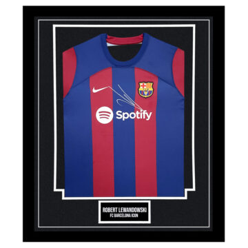 Robert Lewandowski Signed Framed Shirt - FC Barcelona Icon