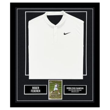 Roger Federer Signed Framed Display - 8 x Wimbledon Champion