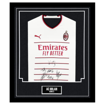 Signed AC Milan Framed Away Shirt - Serie A Squad Autograph