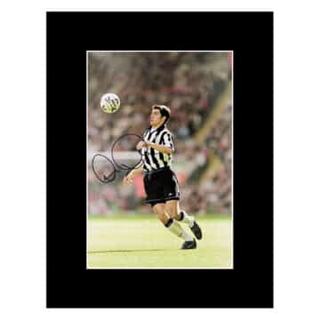 Signed Aaron Hughes Photo Display 16x12 - Newcastle United Icon