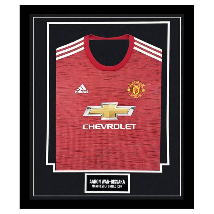 Signed Aaron Wan-Bissaka Framed Shirt - Manchester United Icon