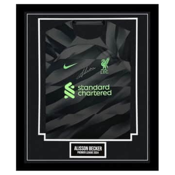 Signed Alisson Becker Framed Liverpool Shirt - Premier League 2024