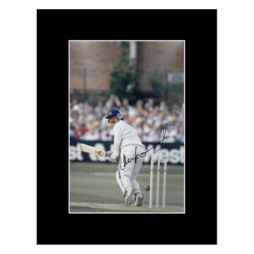 Signed Allan Lamb Photo Display 16x12 - England Cricket Icon Autograph