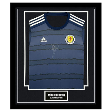 Signed Andy Robertson Framed Shirt - Scotland Captain Autograph