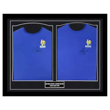 Signed Antoine Dupont & Fabien Galthie Framed Duo Shirts - France Rugby Icons