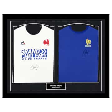 Signed Antoine Dupont Framed Duo Shirts - Grand Slam 2022