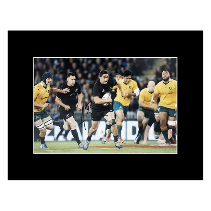 Signed Anton Lienert-Brown Photo Display 16x12 - All Blacks Icon