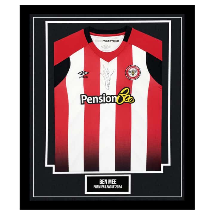 Signed Ben Mee Framed Brentford Shirt - Premier League 2024