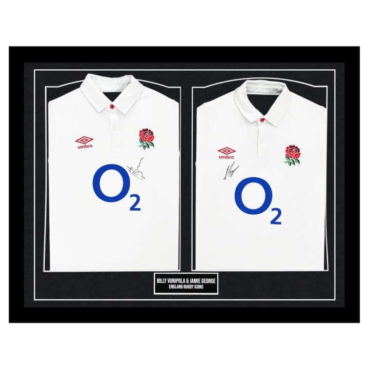 Signed Billy Vunipola & Jamie George Framed Duo Shirts - England Rugby Icons