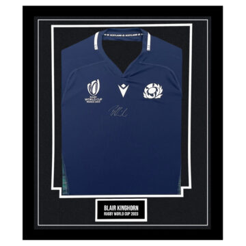 Signed Blair Kinghorn Framed Scotland Shirt - Rugby World Cup 2023