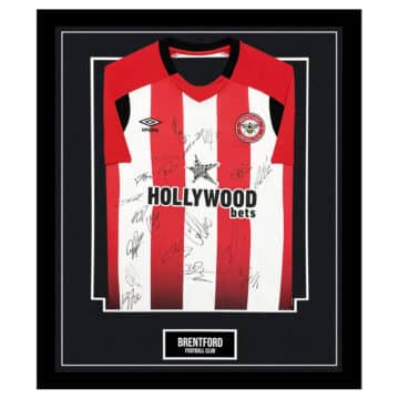 Signed Brentford Football Club Framed Shirt - Premier League Squad