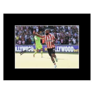 Signed Bryan Mbeumo Photo Display 16x12 - Brentford Autograph