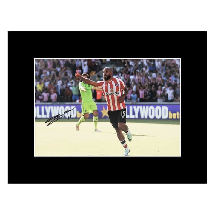 Signed Bryan Mbeumo Photo Display 16x12 - Brentford Autograph