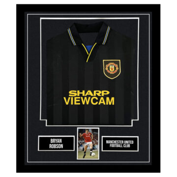 Signed Bryan Robson Framed Display Shirt - Manchester United FC