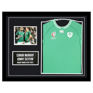 Signed Conor Murray & Johnny Sexton Framed Display Shirt - Rugby World Cup 2023