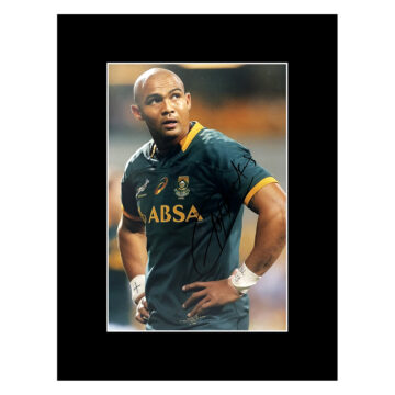 Signed Cornal Hendricks Photo Display 16x12 - Springboks Rugby Icon