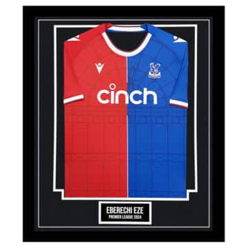 Signed Eberechi Eze Crystal Palace Framed Shirt - Premier League 2024