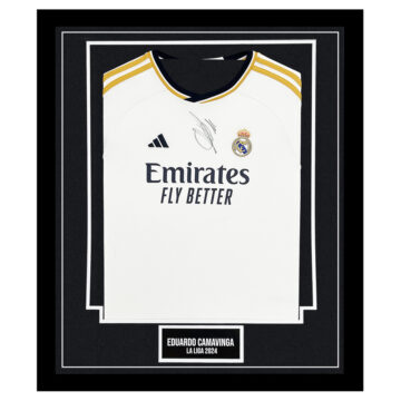 Signed Eduardo Camavinga Framed Shirt - La Liga 2024