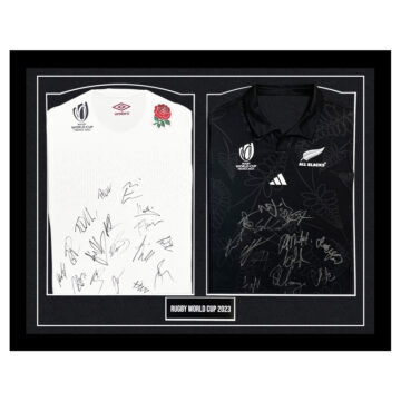 Signed England & New Zealand Framed Duo Shirts - Rugby World Cup 2023