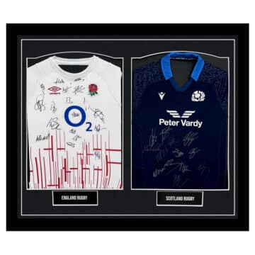 Signed England & Scotland Framed Duo Shirts - Six Nations 2023