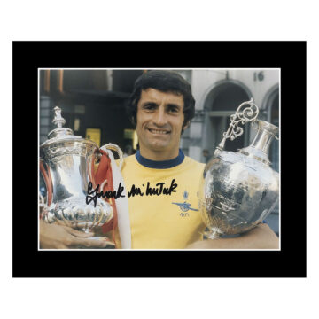 Signed Frank McLintock Photo Display 12x10 - Arsenal FC Icon Autograph