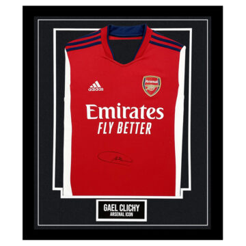 Signed Gael Clichy Framed Shirt - Arsenal FC Icon