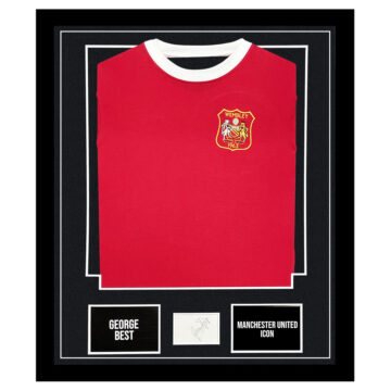 Signed George Best Framed Display Shirt - Manchester United Autograph