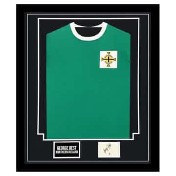 Signed George Best Framed Display Shirt- Northern Ireland Autograph