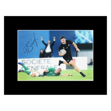 Signed George Bridge Photo Display 16x12 - All Blacks Rugby Icon