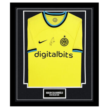 Signed Hakan Calhanoglu Framed Shirt - Inter Milan Icon Autograph