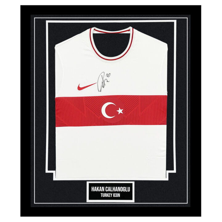 Signed Hakan Calhanoglu Framed Shirt - Turkey Icon Autograph