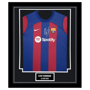 Signed Ilkay Gundogan Framed Shirt - La Liga 2024 Autograph