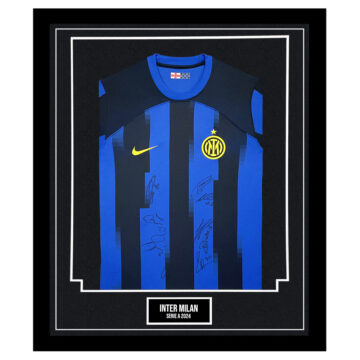 Signed Inter Milan Framed Shirt - Serie A 2024 Squad