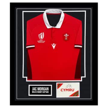 Signed Jac Morgan Framed Display Shirt - Wales Rugby Captain