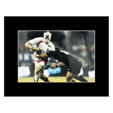 Signed James Haskell Photo Display 16x12 - England Rugby Icon